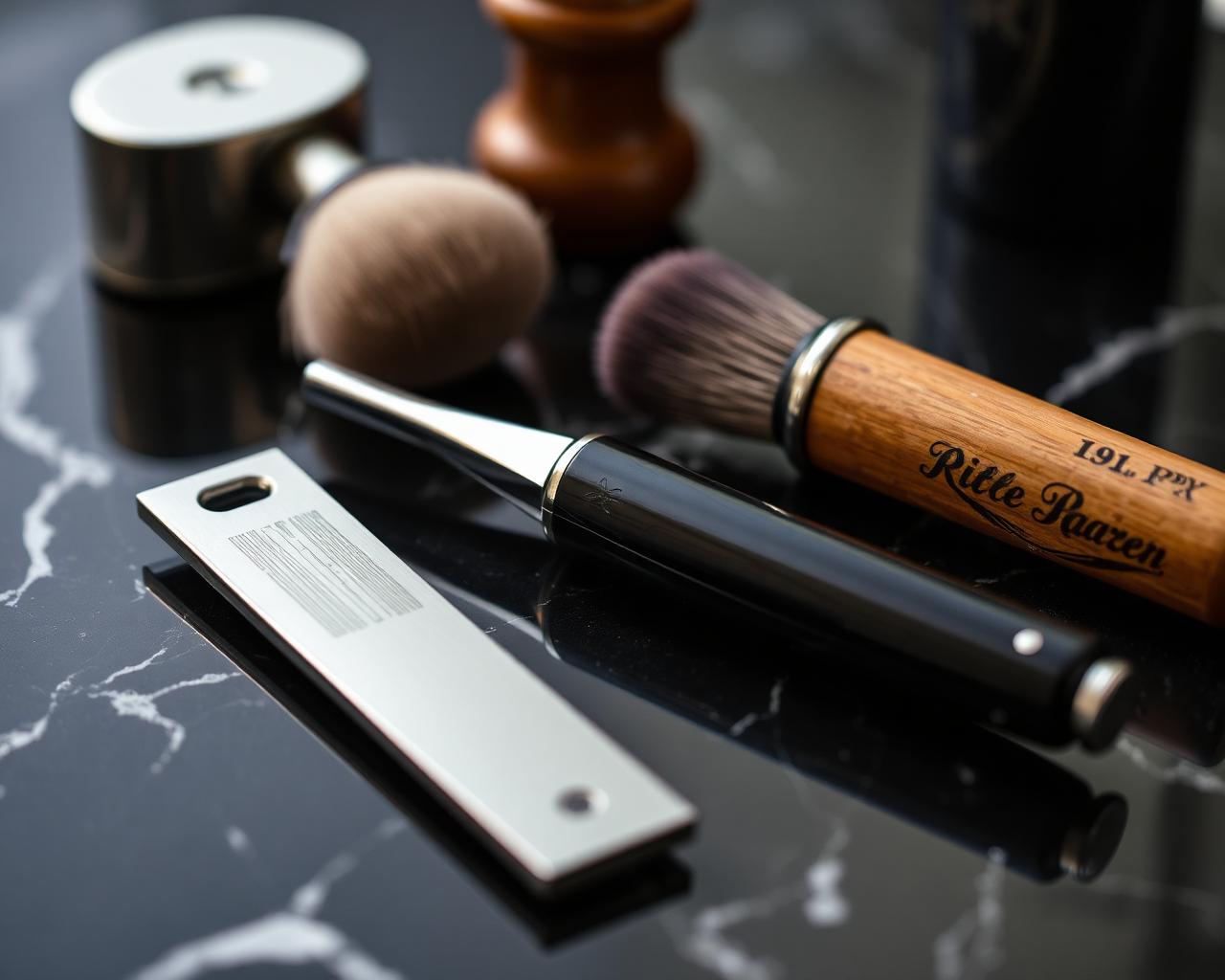Close-up of a precision beard trim at Noir & Blade